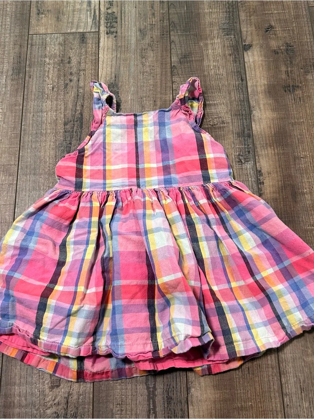 Baby Gap Toddler Girl Plaid Pink Dress Ruffle 2 Years Cotton
